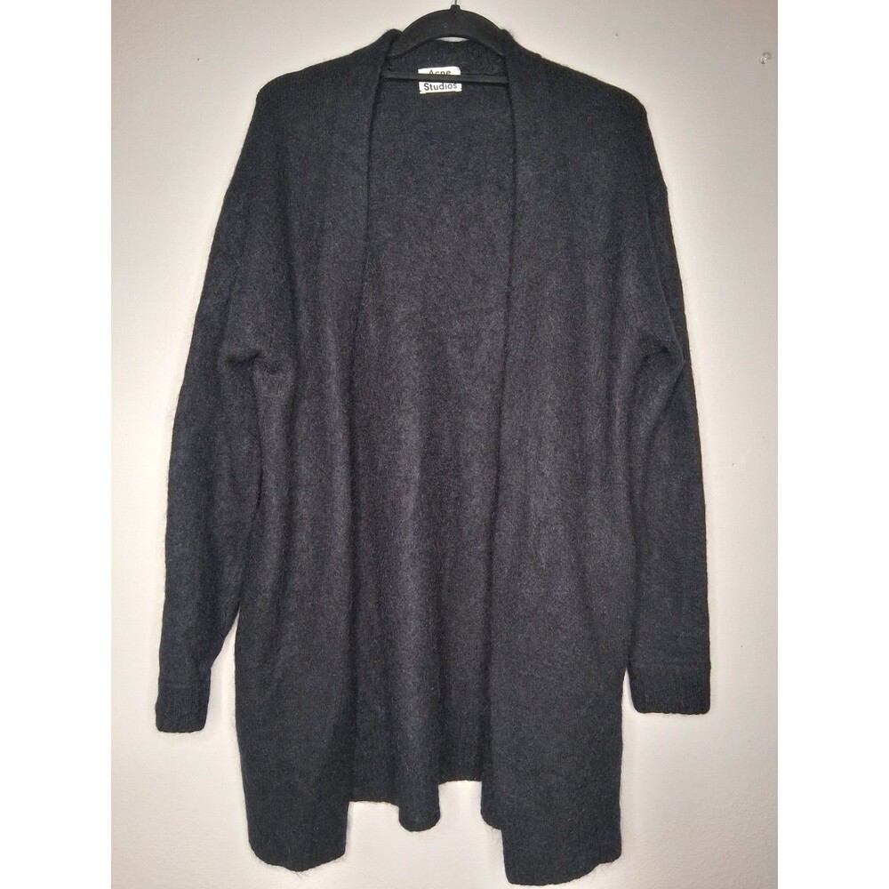 Acne Studios Raya Mohair Wool Long Open Cardigan Sweater Pockets Size Small